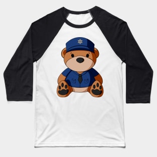 Police Teddy Bear Baseball T-Shirt